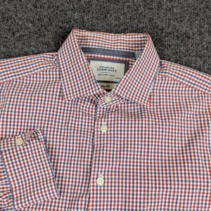Charles Tyrwhitt Slim Fit Gingham Check Dress Shirt Mens 17 35 Red Blue White